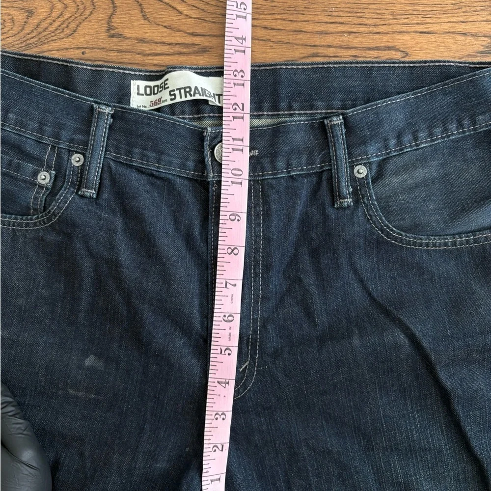 Levi's 569 Men's Deep Indigo Loose Straight Jeans 36×30